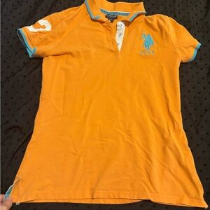 U.S. Polo Assn. Women’s Polo Top with Blue Trim